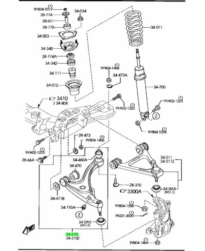 TRIANGLE AVANT INFERIEUR MAZDA